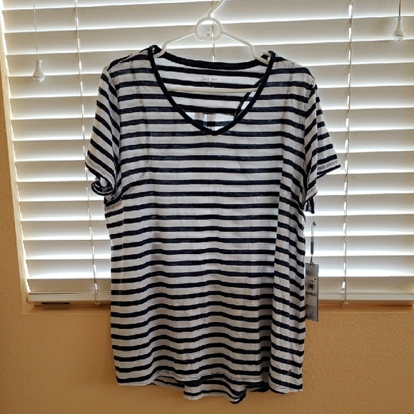 Calvin Klein Tops - Calvin Klein Black and White Striped Tunic